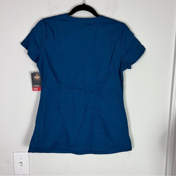 Dickies Scrubs Top womens XS Blue EDS Signature Shirt Front Pockets Short Sleeve - Picture 6 of 9